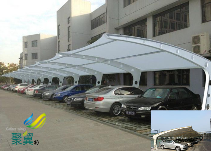山東膜結構張拉膜雨棚停車棚設計價格廠家