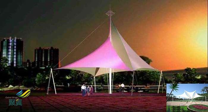 山東膜結構景觀張拉膜停車棚工程廠家