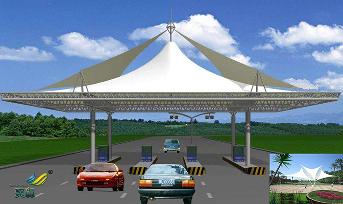 山東膜結構景觀張拉膜停車棚雨棚圖片廠家價格