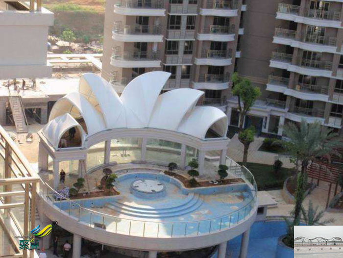 安慶屋頂廣場大跨度景觀舞臺膜結構材質設計效果圖