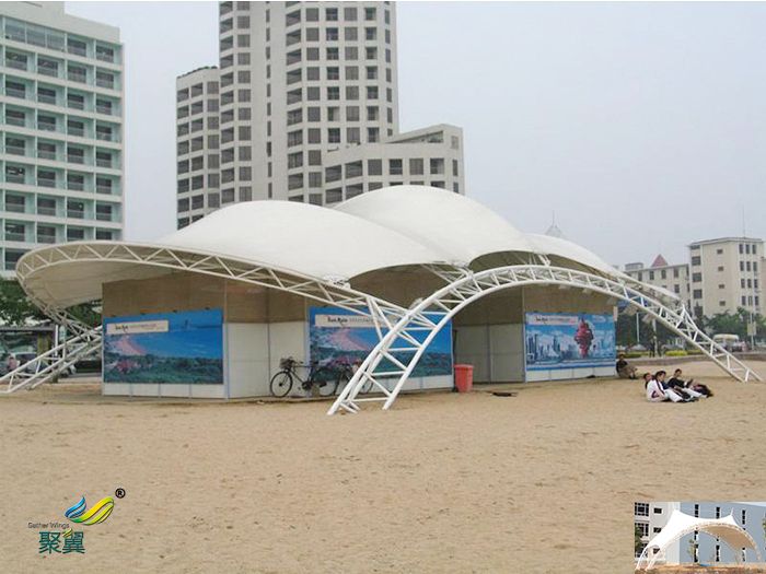 重慶屋頂活動社區舞臺雨棚膜結構設計圖