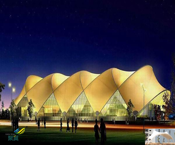 重慶搭建屋頂活動操場舞臺社區膜結構設計圖