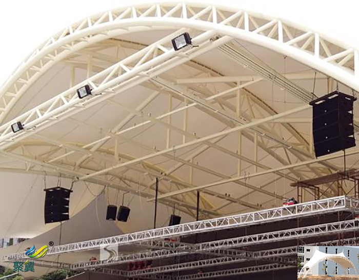 馬鞍山充氣重慶社區戶外演出拱形舞臺膜結構設計方案圖