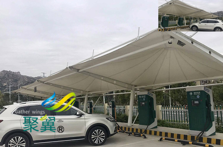 膜結(jié)構(gòu)車棚一平方價格|斜拉桿停車棚棚架